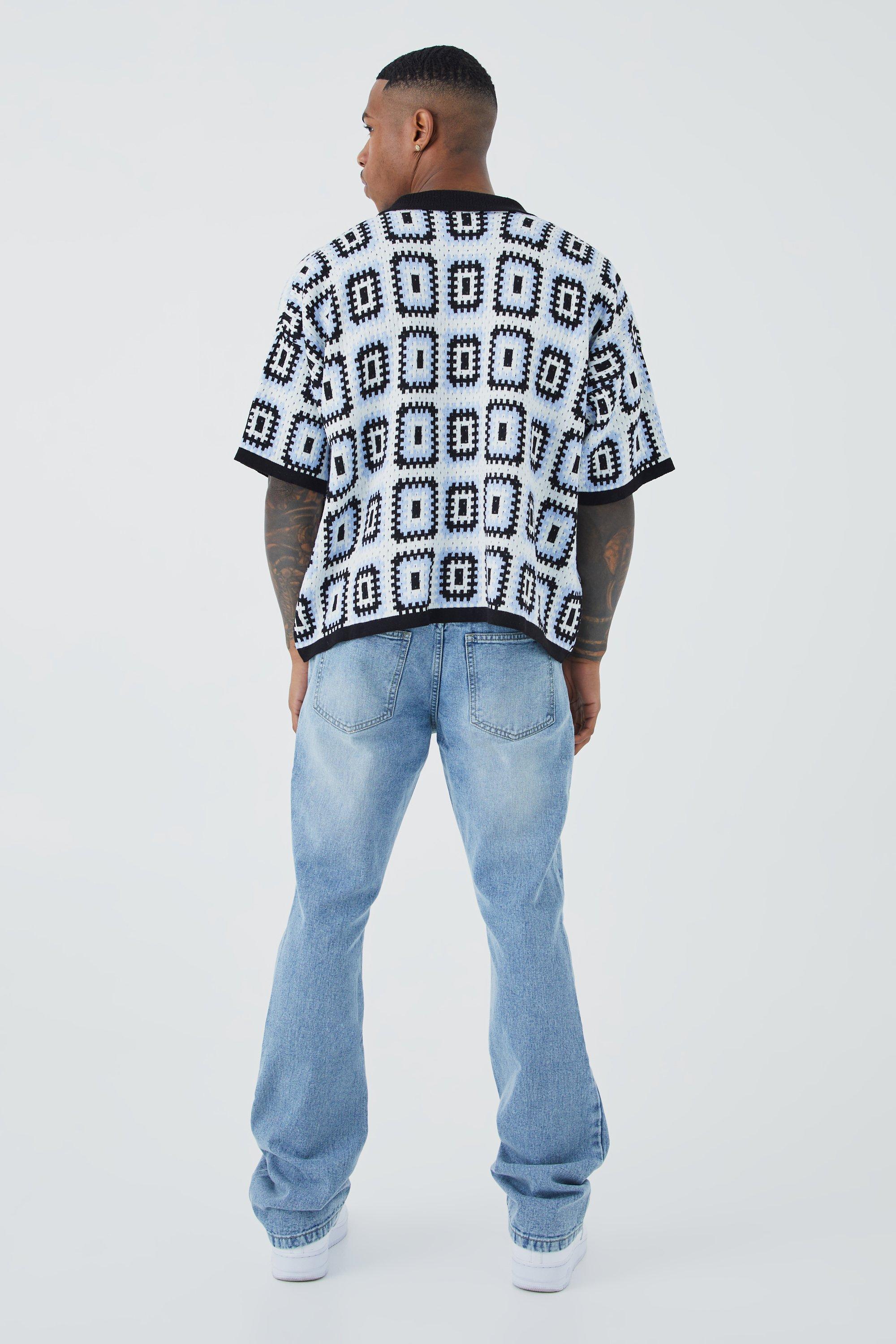 boohoo SLIM RIGID デニム ジーンズ LIGHT BLUE Slim Rigid Flare Jean | boohoo CA